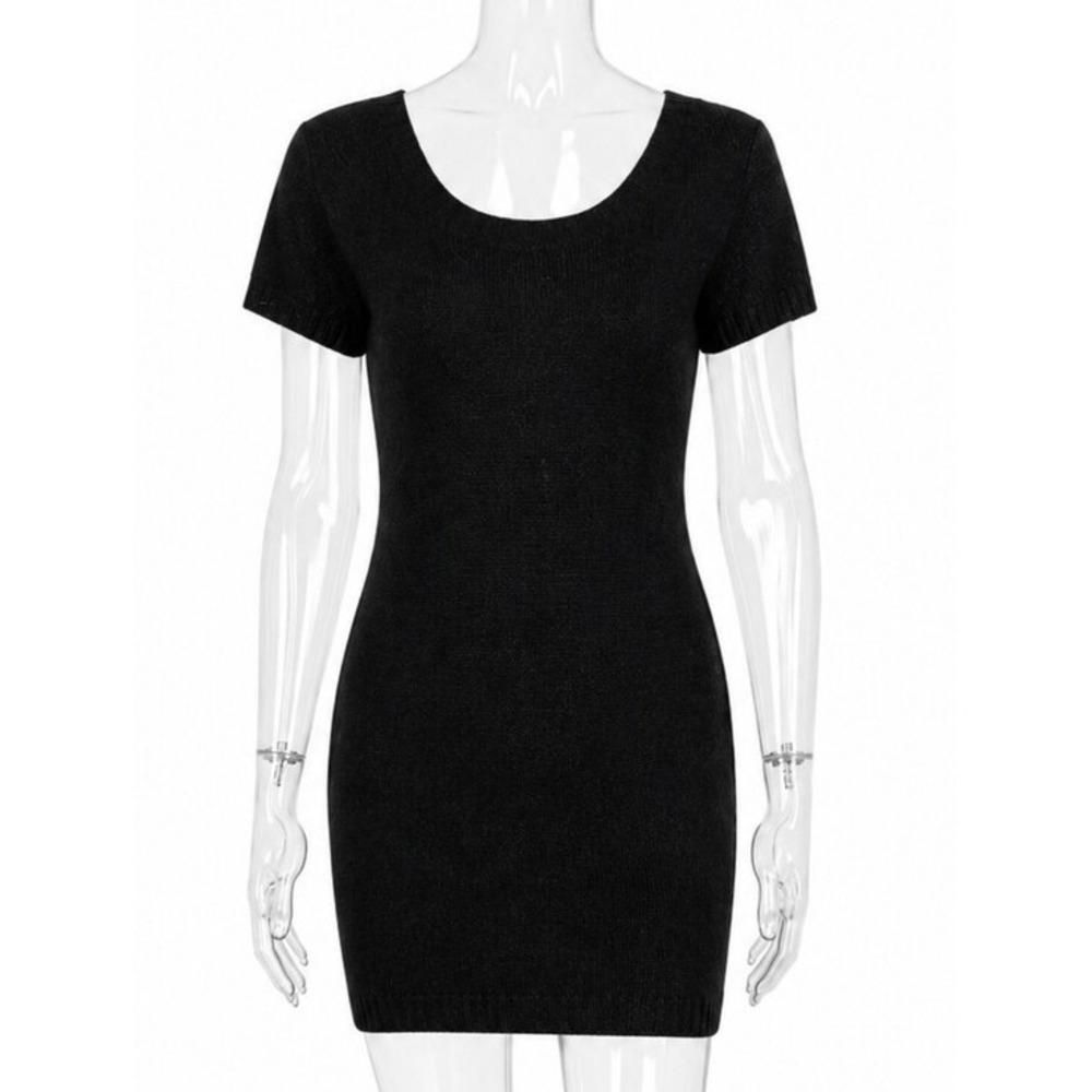 Black Sweater Dress SKUW233‎